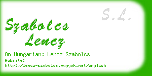 szabolcs lencz business card